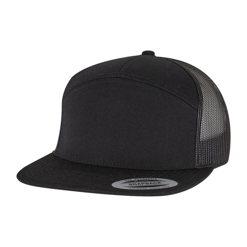 Flexfit Yupoong 7 Panel Trucker Cap / Black